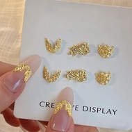 10pcs 3D Golden Flower Metal Nail Art Flowers Charms Accessories Exquisite Parts For Nails Decoratio