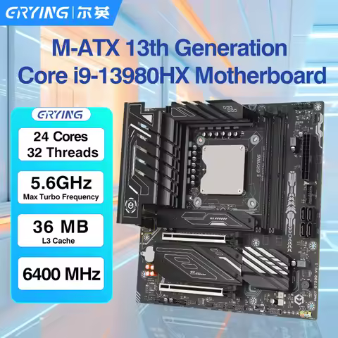 ERYING DIY PC Gamer Motherboard CPU Combo Core Interposer Kit i9 13980HX Procesador 24C32T 36MB DDR5