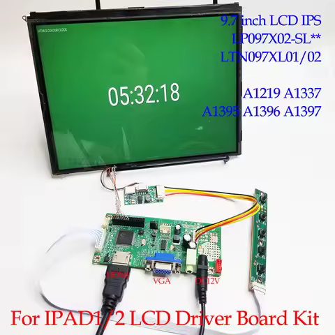 IPAD1 IPAD2 LP097X02 LCD Screen Controller Board 9.7 inch HDMI VGA Screen Driver Board Display LVDS 