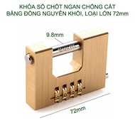 Horizontal anti-theft digital lock, large 72mm, 4 changeable codes, hard steel latch D9.8mm (monolit