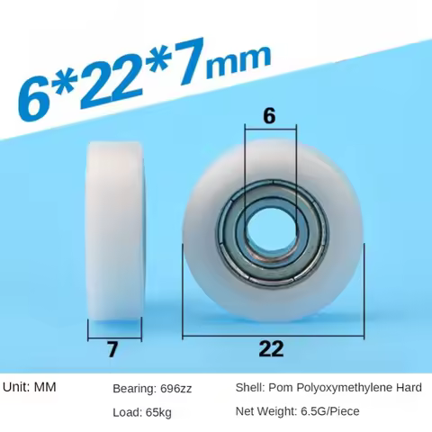 6 * 22 * 7 Planar Wheel F Nylon Pad injection material moving door and window slide wheel with 696 c
