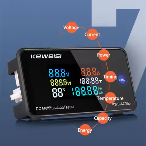 KWS DC 0-200V 0-100A Power Energy Meter Digital Voltmeter Ammeter AC Wattmeter Electricity meter wit