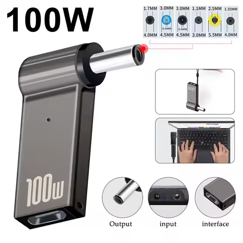 PD 100W Laptop Power Adapter Charger Supply USB Type-C Female to DC Male Jack Plug Converter ASUS 19