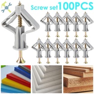 100Pcs Drywall Anchor Kit Metal Expanded Plasterboard Anchor Unbreakable Drywall Fastener for Home S