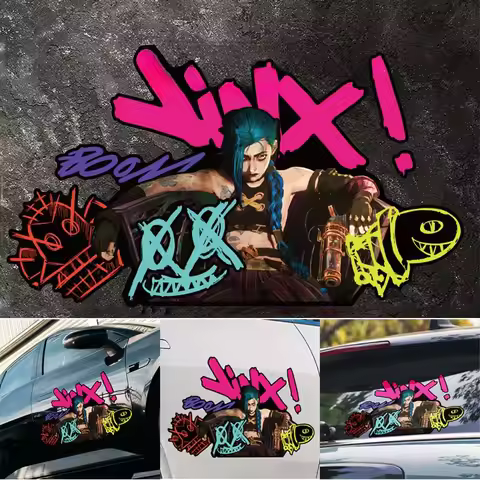 Arcane Jinx Car Stickers Anime Motorcycle Waterproof Car Accessoires Decal Graffiti Laptop Campervan