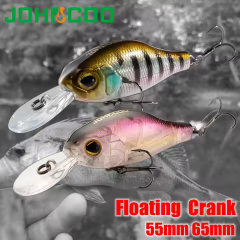 Johncoo Floating Bait 5.5cm 6.5cm Fishing Lure Hard Bait Jerkbait Wobbler Crank Fishing lure Depth 2