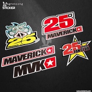 Ready Stock MotoGP Rider MVK 25 Maverick Motorcycle Modified Sticker Helmet Reflective Decal