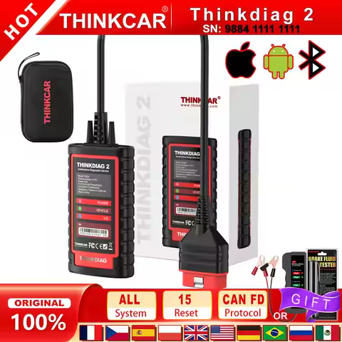 THINKCAR THINKDIAG 2 /KINGBOLEN Ediag Plus CAN FD All Systems 15 Reset Services ECU Coding OBD2 Scan
