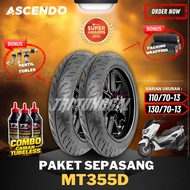 [PAIR PACKAGE] ASCENDO MT355D TUBELESS TIRES (110/70-13 / 130/70-13) Ring 13 NMAX AUTOMATIC MOTORCYC