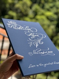 【客製多色】珠光精裝封套 結婚書約夾 結婚證書套 名字設計