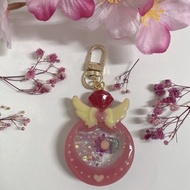 艾莉手作//流沙樹脂吊飾//愛心專屬美少女戰士造型變身器愛心翅膀