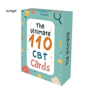 SUN_ Mental Wellness Support Cards Behavioral Therapy Cards 110pcs Cbt Deck Cards for Anxiety Relief