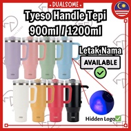 New Arrival TYESO Tumbler Handle Tepi Design Letak Nama Custom Name 900ML/1200ML Thermos Flask Water
