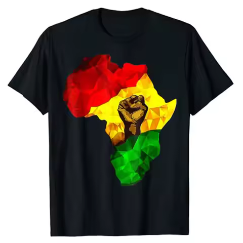 Africa Map Rising Hand Juneteenth African Pride Freedom Day T-Shirt Black History Apparel Streetwear