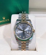 👑[現貨]🔥🔥Rolex Datejust 勞力士日誌系列 116233 灰面鑽刻 36mm表徑 間18K金 自動機械 淨表  rolex/rolex submariner/rolex daytona