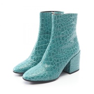 [Used] Dries Van DRIES VAN NOTEN Crocodile Embossed Ankle Boots, Turquoise Blue Leather, Women's, Us