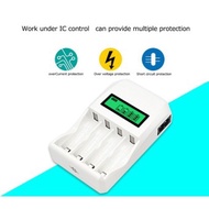 Smart Charger Baterai Untuk AA AAA 4 Slot Super Cepat Dengan Tampilan LCD - Charger Batre - Charger 