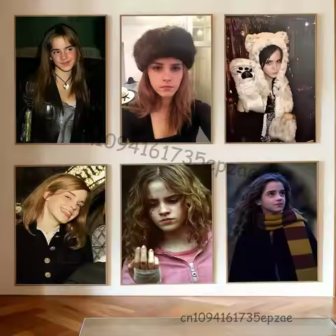 E-Emma W-Watson Poster Waterproof HD Wall Art Decal Self-Adhesive Aesthetic Decor For Home Living