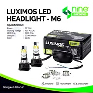 6-Sided Led Motorcycle Headlight + Fan Socket H6 H4 H7 Luximos M6 Nine Autoseries