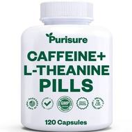 Caffeine Theanine Capsules, Caffeine Pills 100mg Caffeine + 200mg L Theanine for Pre Workout, Energy