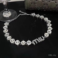 Full Diamond Letter Necklace Luxurious Crystal Diamond Choker Necklace