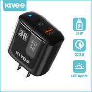 Kivee หัวชาร์จเร็ว หัวชาร์จ หัวชาร์จไอโฟน fast Charger หัวชาร์จเร็ว iphone PD 36w หัวชาร์จ type c+usb เอาต์พุตคู่For iPhone 12 Samsung Huawei Oppo