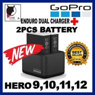 GOPRO ORIGINAL DUAL CHARGER + ENDURO (2PCS) BATTERY HERO12/ HERO11/ HERO10/ HERO9