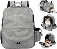 Expandable Cat Backpack, Foldable Cat Backpack with Mesh Window, Pet Backpack for Cats up to 33 lbs 