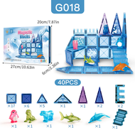 STEM magnetic tiles 3D ของแท้ ของเล่น montessori 43-200 ชิ้น ต่อแม่เหล็ก ของเล่นเด็ก ชุดตัวต่อ