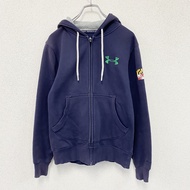 UNDER ARMOUR 全拉鍊連帽衫，海軍藍，S 碼（古著）