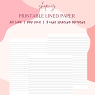 Printable Lined Paper [PDF FILE] | A4 Size | 3 Line Spacing Options | Digital Lined Paper | Planner 