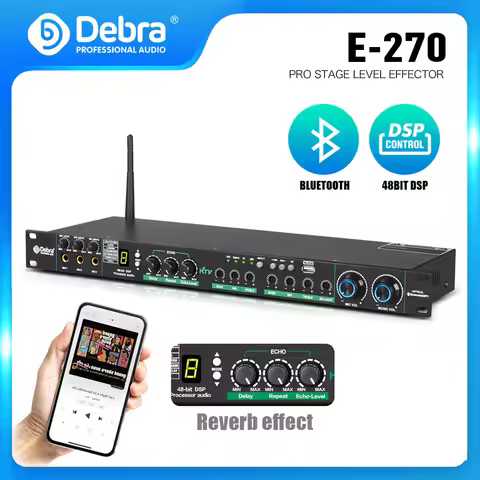 Debra Audio Professional Front Stage Effector Preamplifier Vocal Exciter Anti-Howling Bluetooth Proc