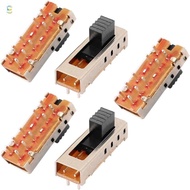 BAIHEE 5pcs Micro Slide Switch, 4 Position SS-24E01 Toggle Switch, Miniature 5mm Toggle Vertical 10P