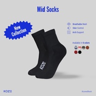 KOZE - Premium Mid Socks Black - Black Socks
