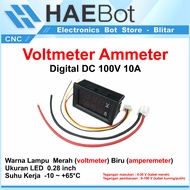 MERAH [HAEBOT] Voltmeter Ammeter Amperemeter Digital DC 100V 10A 0.28 inch Red Mini Voltage Current 