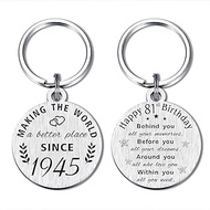 81st Birthday Gifts for Women Men, 81 Year Old Birthday Keychain, Born in 1942 Gifts, 1942 Birthday 