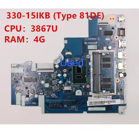 Used Mainboard For Lenovo Ideapad 330-15IKB Motherboard CPU 3867U 4G RAM NM-B451 5B20T83426 5B20T834