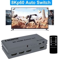8K 60hz 3x1 Switch 4K120Hz 3 in 1 Out HDMI 2.1 Switcher Auto Switch Video Converter for Xbox PS5 TV 