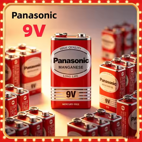 Hot Original Panasonic 6F22ND 9V Alkaline Battery, Mercury-Free Long Life,for Smoke Detector/Alarm C