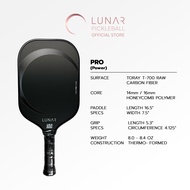 Lunar Pickleball Pro (Power) 14mm16MM ดำ(Black) Toray T-700 Raw Carbon Fiber