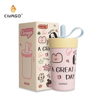 ​CIVAGO（13oz）ทันสมัย​แก้วน้ําฟางแบบพกพาถ้วยสูญญากาศสแตนเลสพร้อมเคลือบเซรามิก