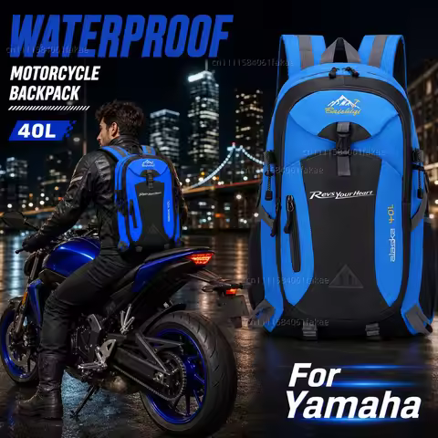 For Yamaha R1 R3 R25 Mt-09 Mt07 Fazer Fz6 Xj6 R15 Rxv YBR125 Motorcycle Backpack 40L Waterproof Trav