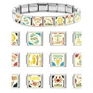 New Italy Module Bracelet Stainless Steel DIY Twelve Constellation Elastic Bracelet Unisex Bracelet 