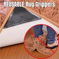 SG Carpet Rug Grippers 4pcs | Triangle Anti-Slip Reusable Stickers for Mats & Floors