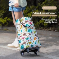 Portable Shopping Cart Luggage Trolley Foldable Shopping Cart Lightweight with Wheels For Home Pick-