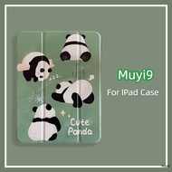 Fashion Green Fresh Cartoon Cute Funny Panda For IPad10.2 Shell 2022Ipad10th Cover Mini6 Case IpadAir1 Air2 Cover Air4 10.9 Anti-fall Case Pro11 Anti-bending Cover Ipad Gen5 Shell