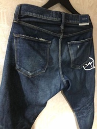 W28 DENIM BY VANQUISH &amp; FRAGMENT 最終聯名 二手美品 閃電褲 九分