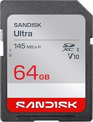 SANDISK 64GB Ultra SDHC UHS-I Card and SDXC UHS-I Card - Up to 145MB/s Read Speed, Full HD Video, V1