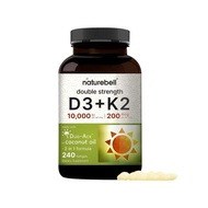 Naturebell Vitamin D3 K2 (10000 IU Vitamin D + 200mcg Vitamin K MK-7) 240 Softgels Exp:03/2027