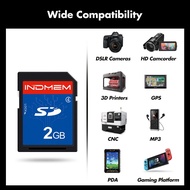 INDMEM SD Card 2GB Class 4 Flash Memory Card 2G SLC Stanard Secure Digital Cards